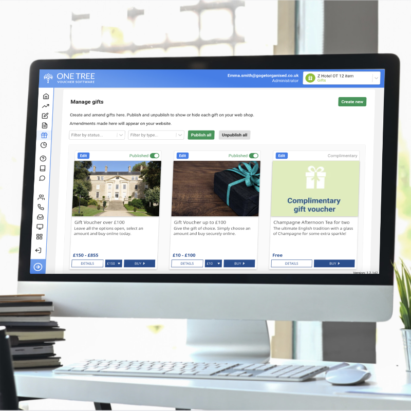 Gift Voucher System for hotels and restaurants - One Tree