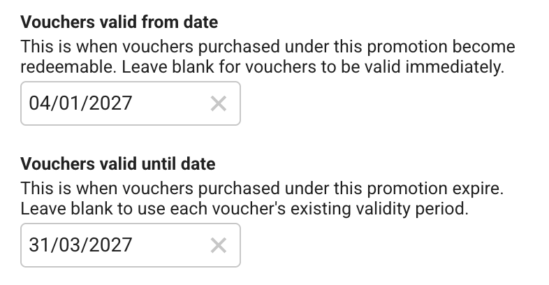 Screenshot – Voucher Validity